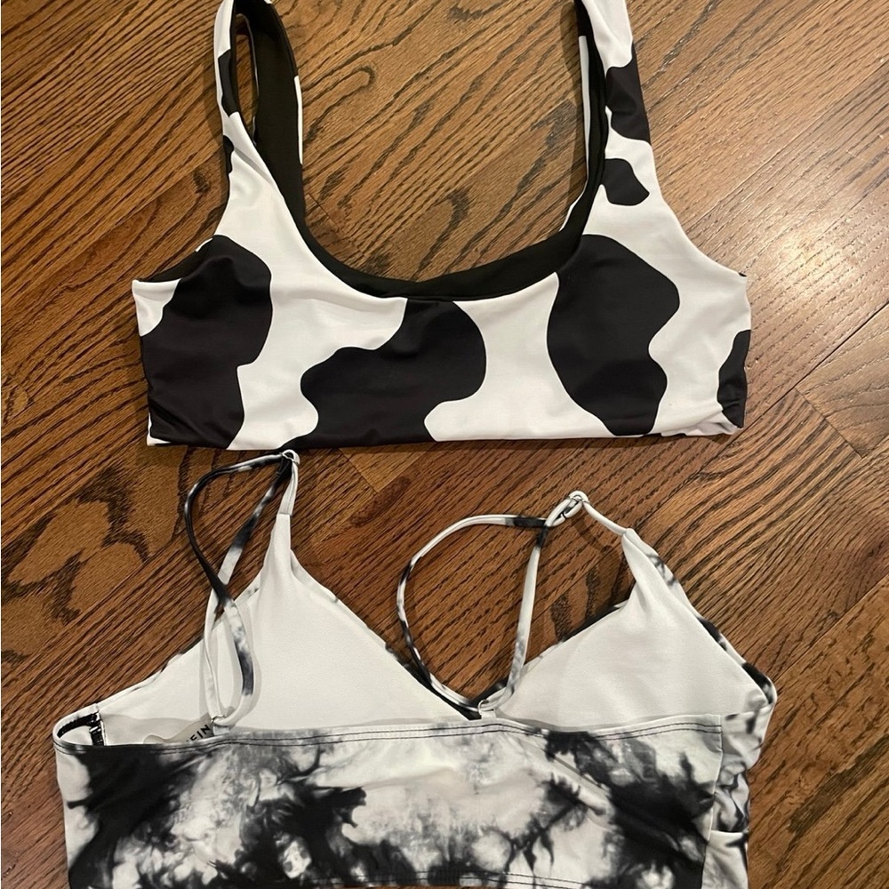 SHEIN Black and White Bikini with Cow Print